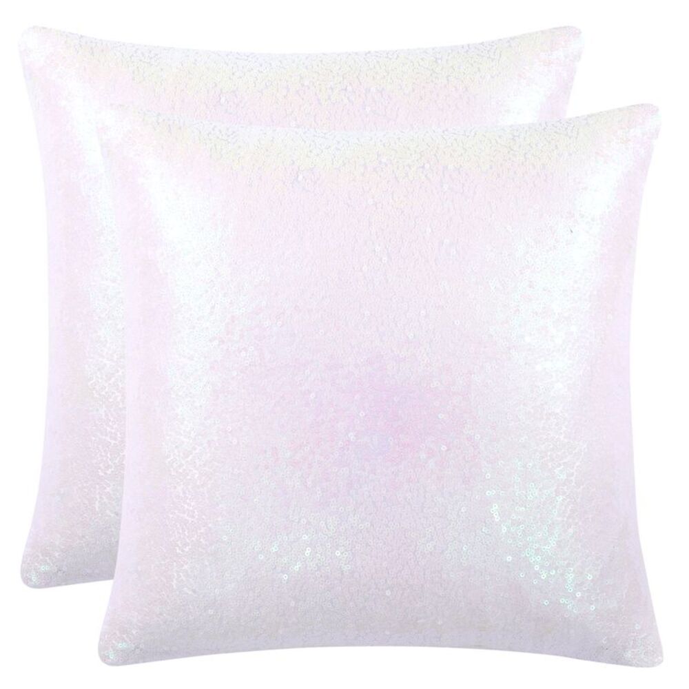 2pcs White Sequin Throw Pillow Covers Shiny Decor Cushion Covers